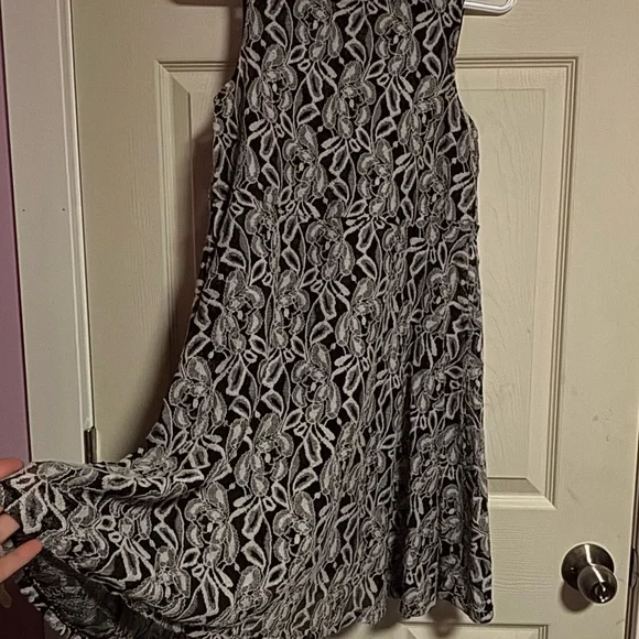 Free People Black and Gray Lace Midi Dress - Picture 5 of 7